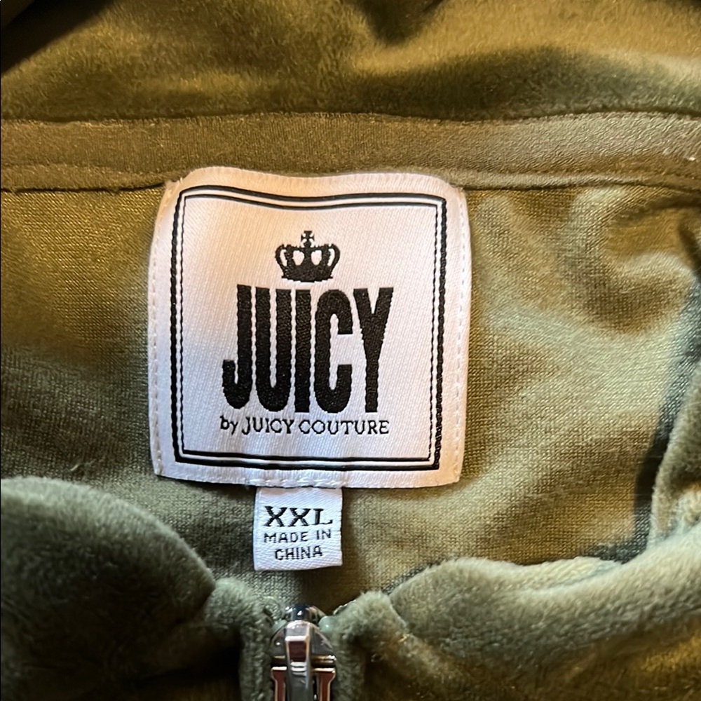 Juicy Couture Olive Velour Hoodie - Picture 2 of 3